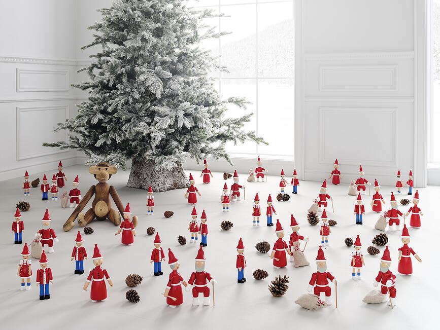 Kay Bojesen Božični okraski Santa Claus in Santa Clara, 2 kosa