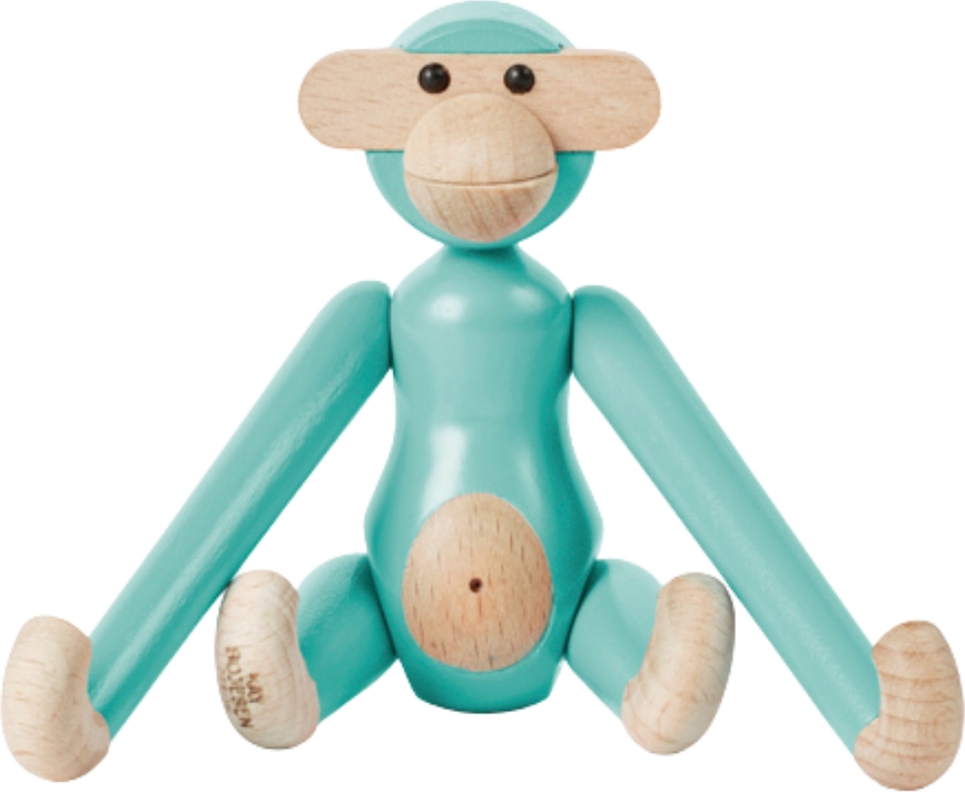 Kay Bojesen Figurica Majmun mini drvena tirkizna