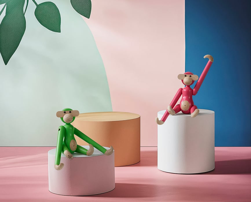 Kay Bojesen Figurica opica mini, modra, lesena