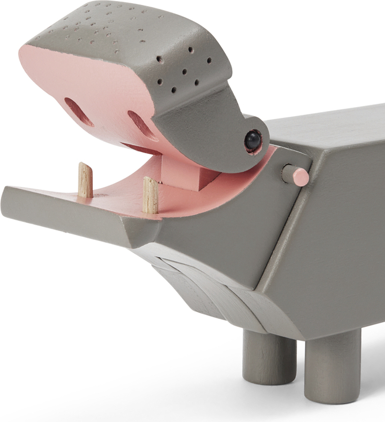 Kay Bojesen Figurine Hippopotame, en bois, 9 cm, grise