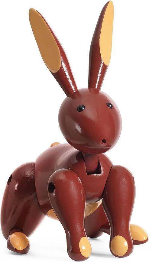 Kay Bojesen Figurine Lapin, rouge, en bois de hêtre