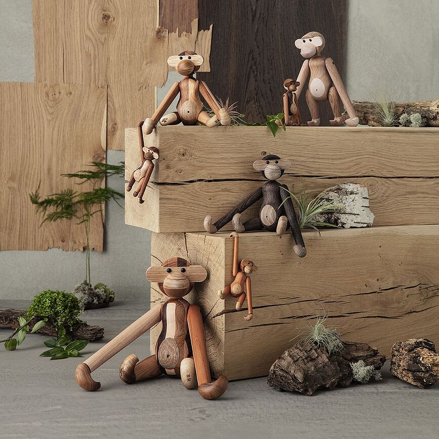 Kay Bojesen Singe, taille moyenne, en bois m
elang
e
