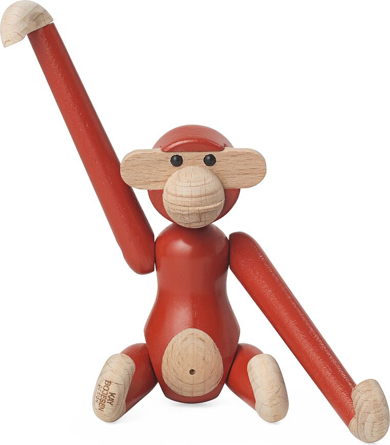 Kay Bojesen Figurine Singe mini, en bois, rouge