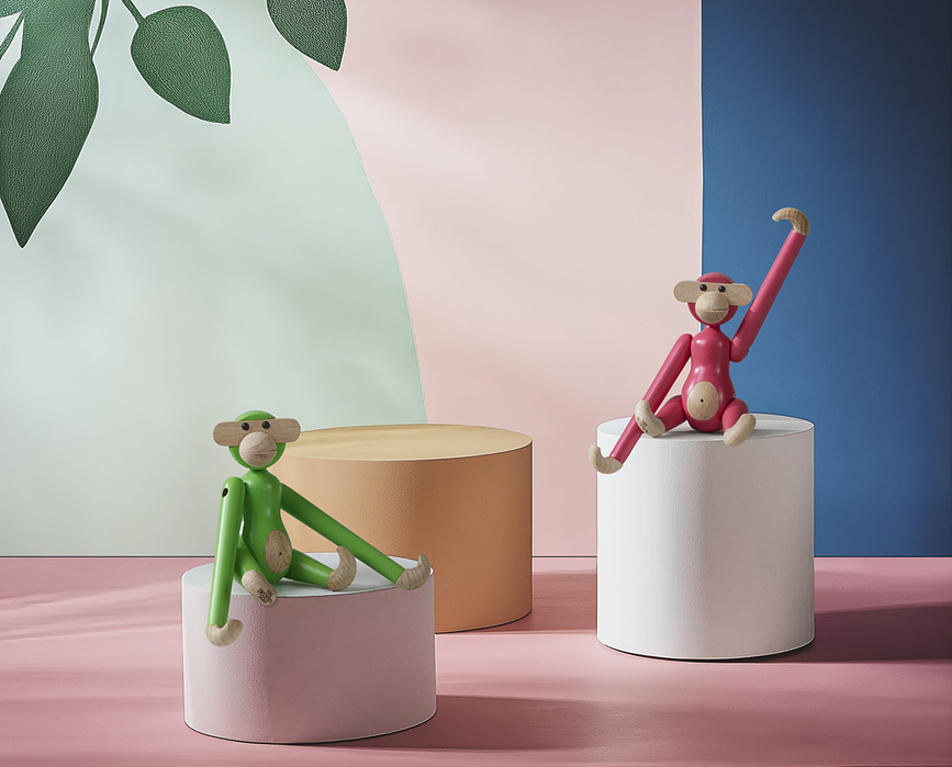 Kay Bojesen Figurine Singe mini, en bois, rouge