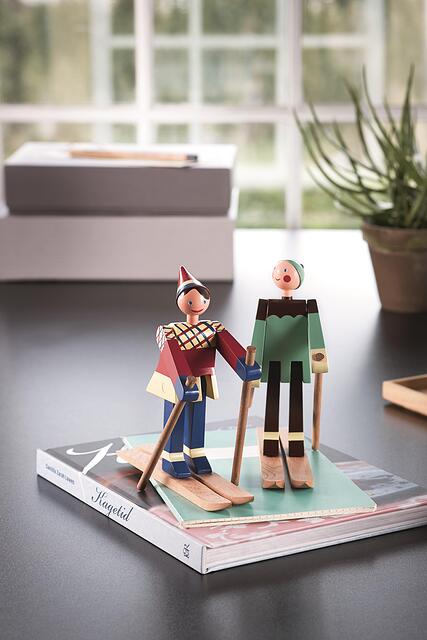 Kay Bojesen Kleine Figur Skifahrer aus Holz - 39410