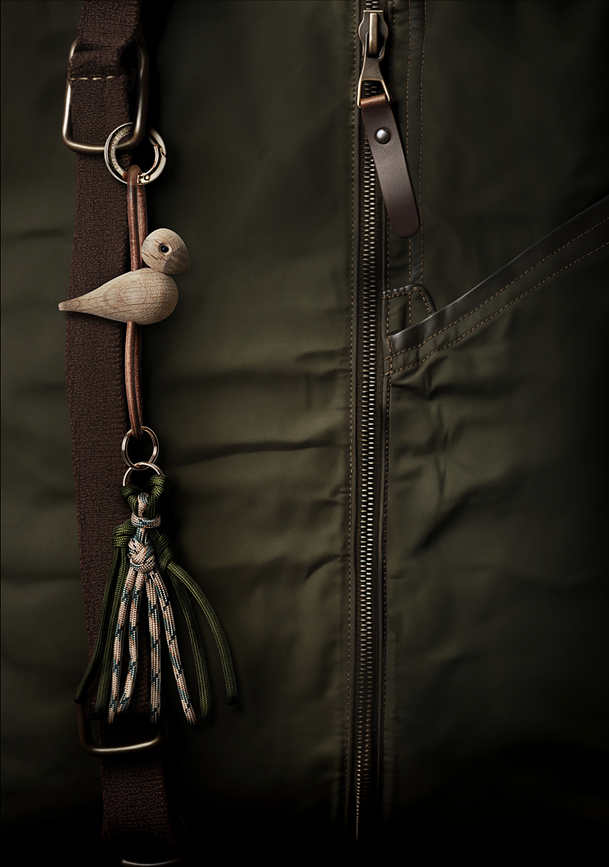 Kay Bojesen Obesek za ključe ptica, dimljen hrast