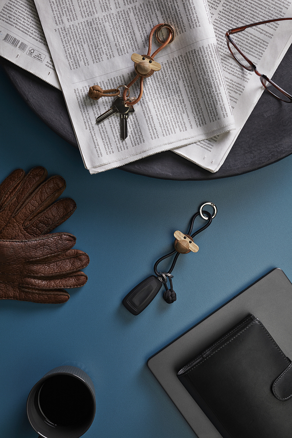 Kay Bojesen Obesek za ključe opica, črn