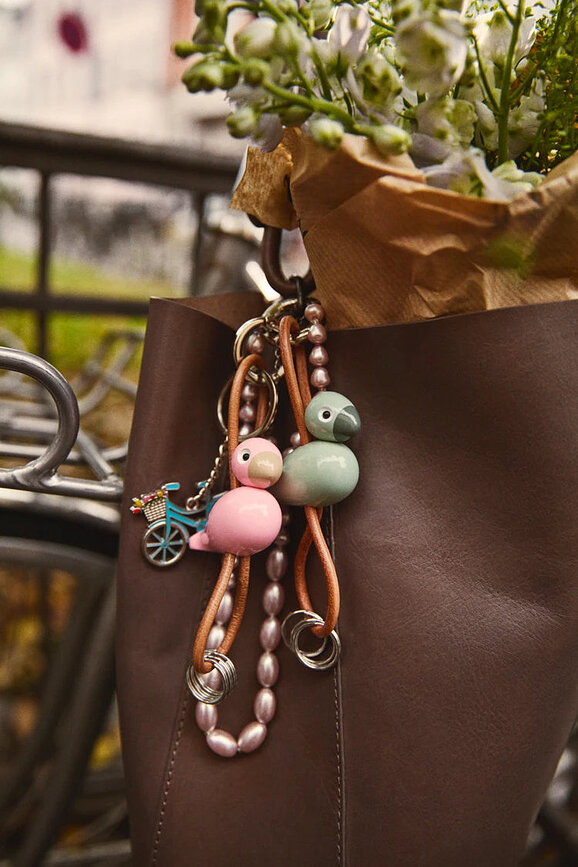 Kay Bojesen Porte-clés oiseau, rose