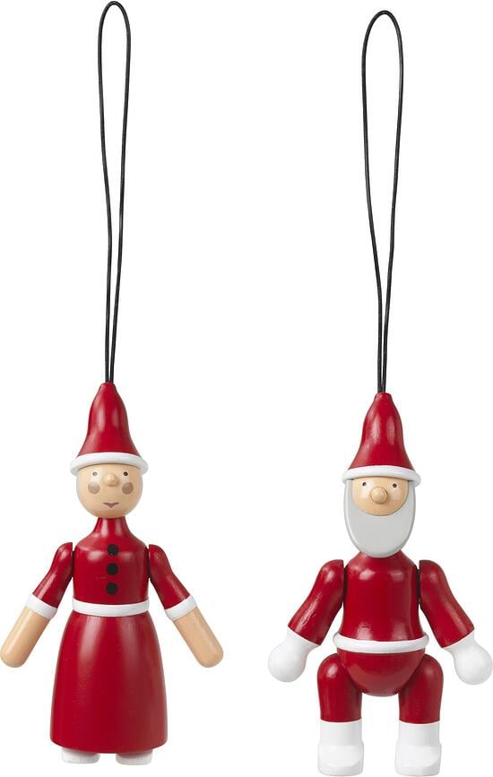 Kay Bojesen Santa Claus and Santa Clara Christbaumschmuck 2 El.