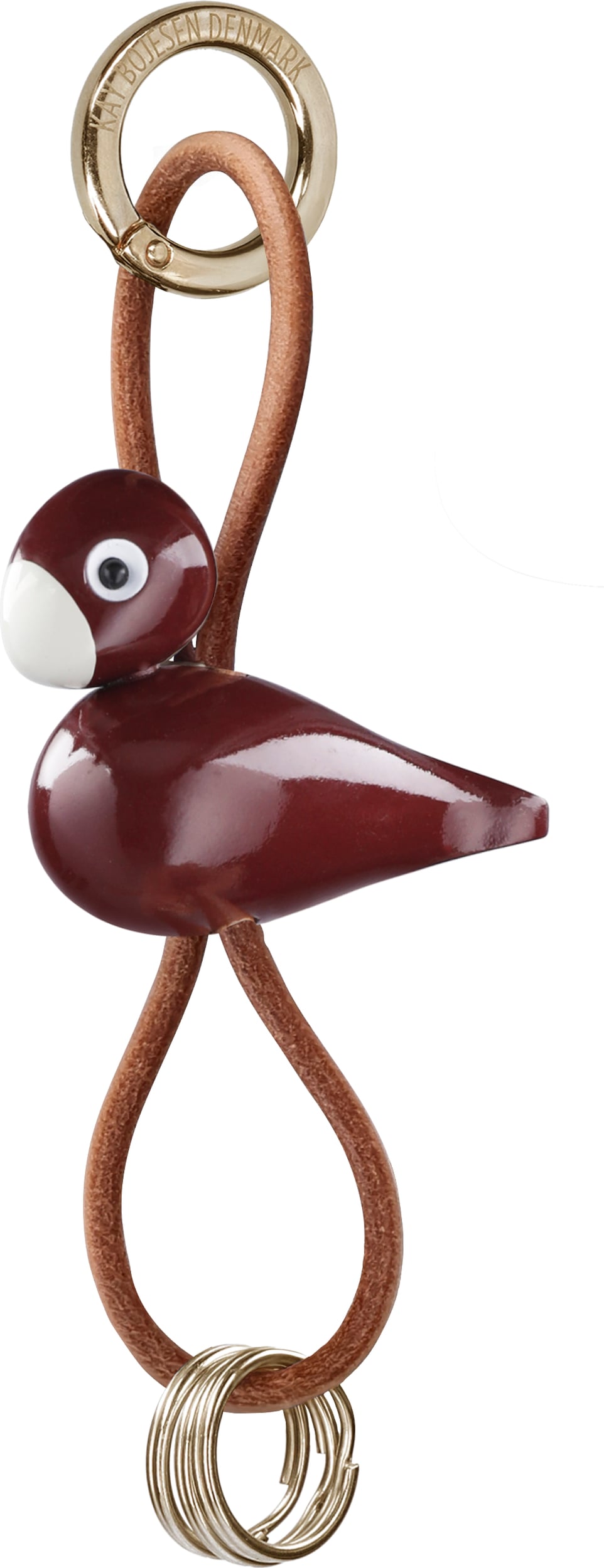 Kay Bojesen Schlüsselanhänger Vogel, bordeaux