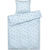 Lenjerie de pat pentru copii Songbird 100 x 140 cm albastră cu față de pernă 40 x 45 cm