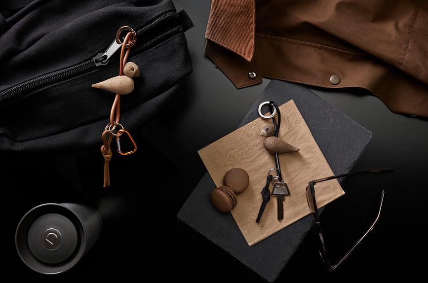 Llavero Pájaro de roble ahumado Kay Bojesen