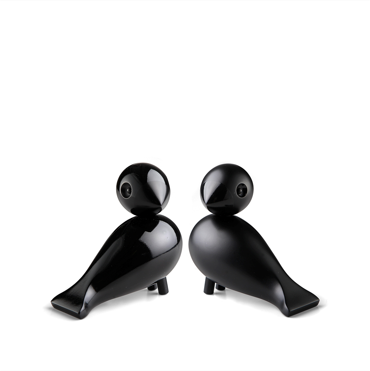 Lovebirds Dekorationen schwarz aus Holz 2 St.