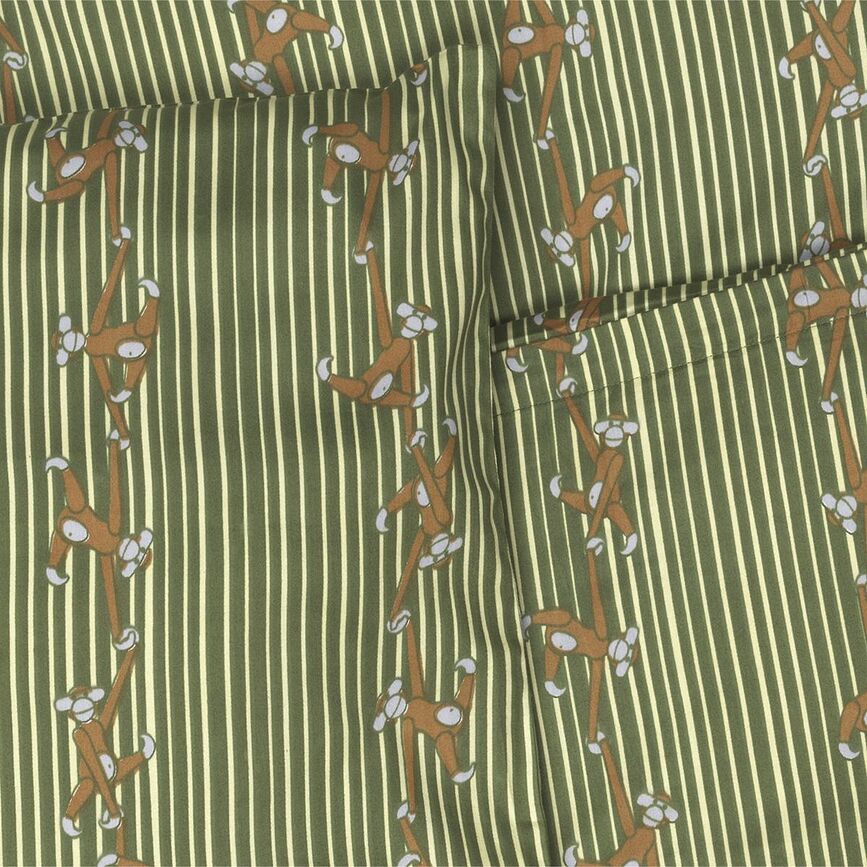 Monkey Otroška posteljnina, 70 x 100 cm, roza, s prevleko za vzglavnik 40 x 45 cm