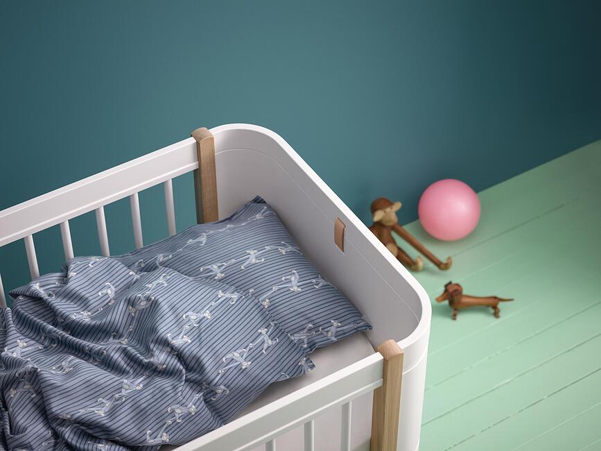 Monkey Parure de Lit Bébé, Housse de couette 70 x 100 cm, Taie d'oreiller 40 x 45 cm, rose