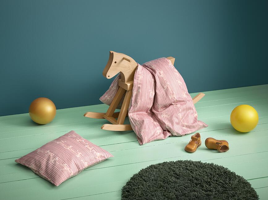 Monkey Parure de Lit Bébé, Housse de couette 70 x 100 cm, Taie d'oreiller 40 x 45 cm, rose