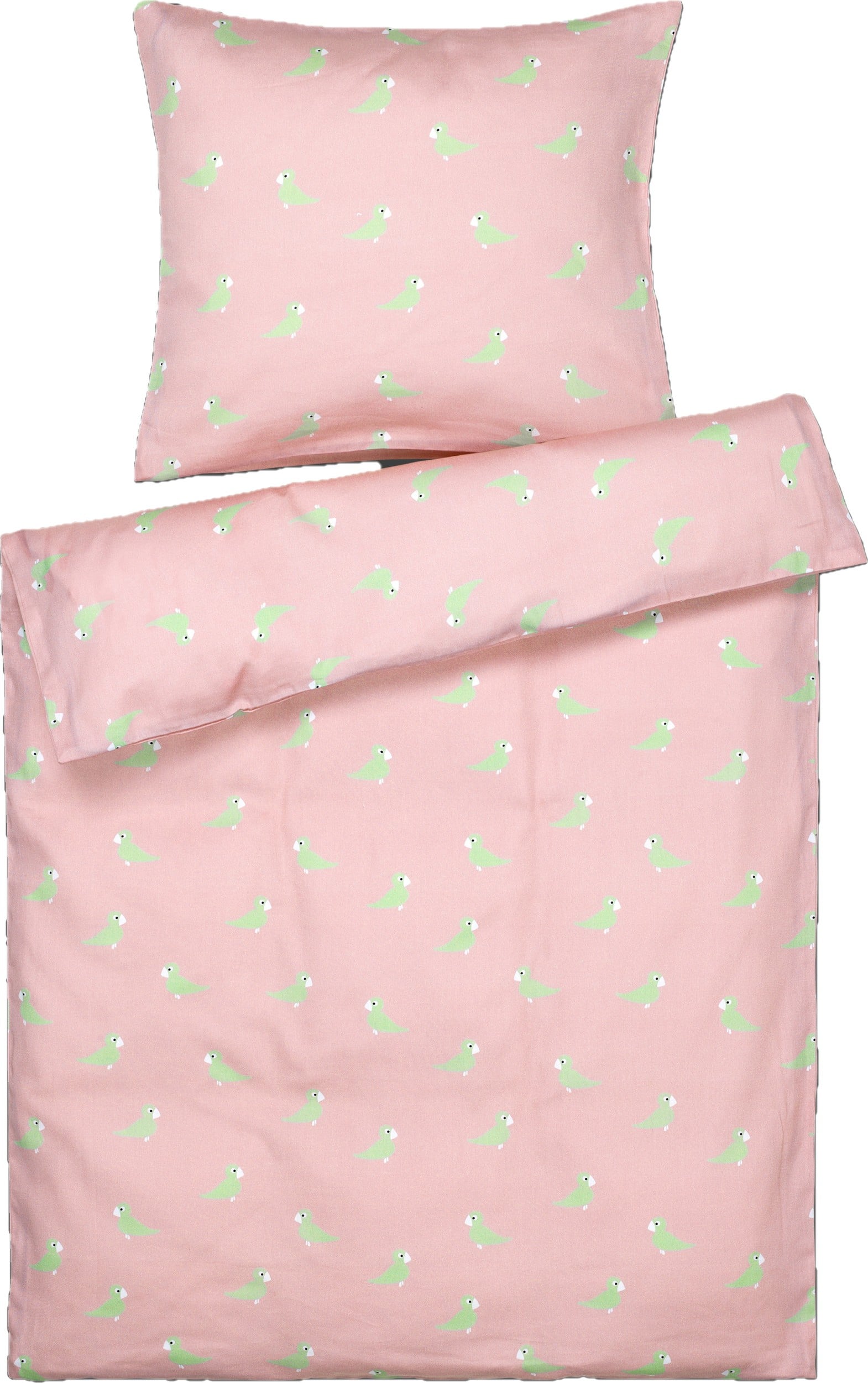Songbird Baby-Bettwäsche 80 x 100 cm rosa mit Kissenbezug 35 x 40 cm