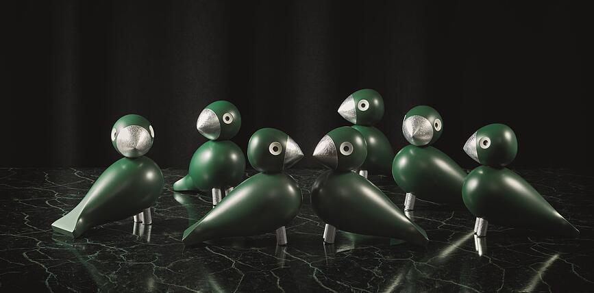 Songbird Dekoracija drvena aqua