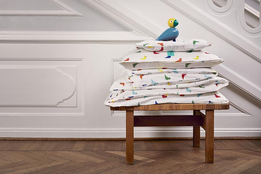 Songbird Parure de Lit Enfant 100 x 140 cm, multicolore, avec taie d'oreiller 40 x 60 cm