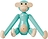 Statuetta Kay Bojesen scimmia mini in legno, turchese