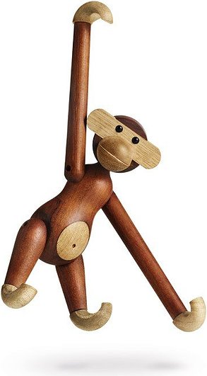 Dekoracja drewniana małpa mała drewno tekowe