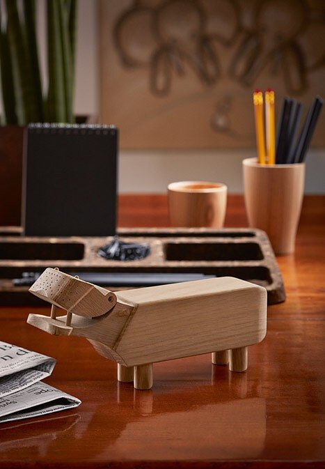 Figurine Hippopotame, en bois, noire