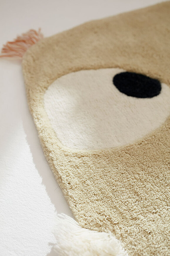 Edvin Tapis motif hibou, vert