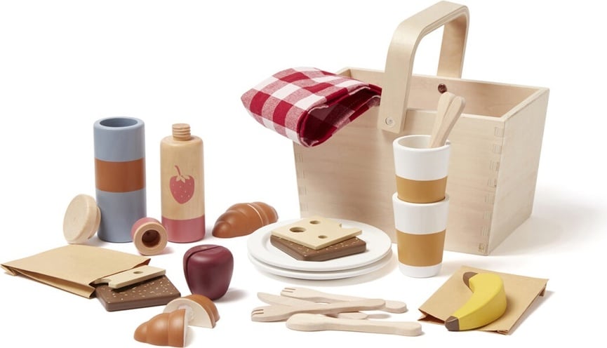 Holzspielzeug Hub Spielzeug-Picknick-Set 24 El.