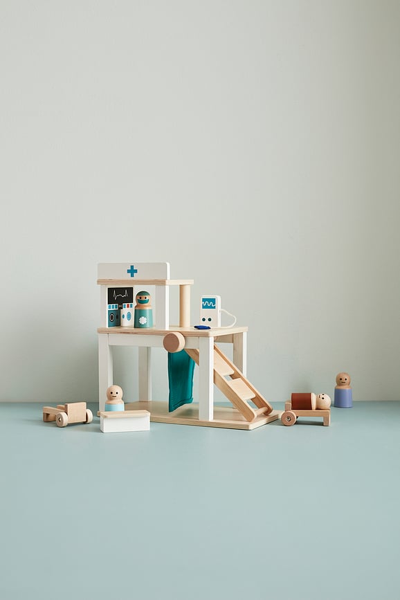 Juguete Hospital Aiden, de madera, 9 piezas
