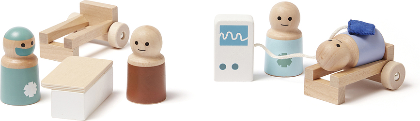 Juguete Hospital Aiden, de madera, 9 piezas