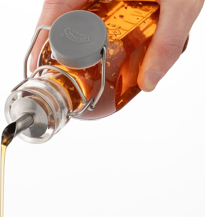 Aceiteras y Vinagreras Kilner, 2 x 300 ml, con soporte, Set de 3 piezas