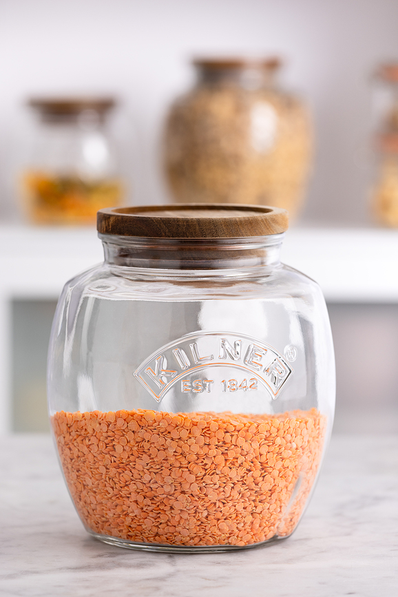 Kilner Bocal avec couvercle en bois, 2 L