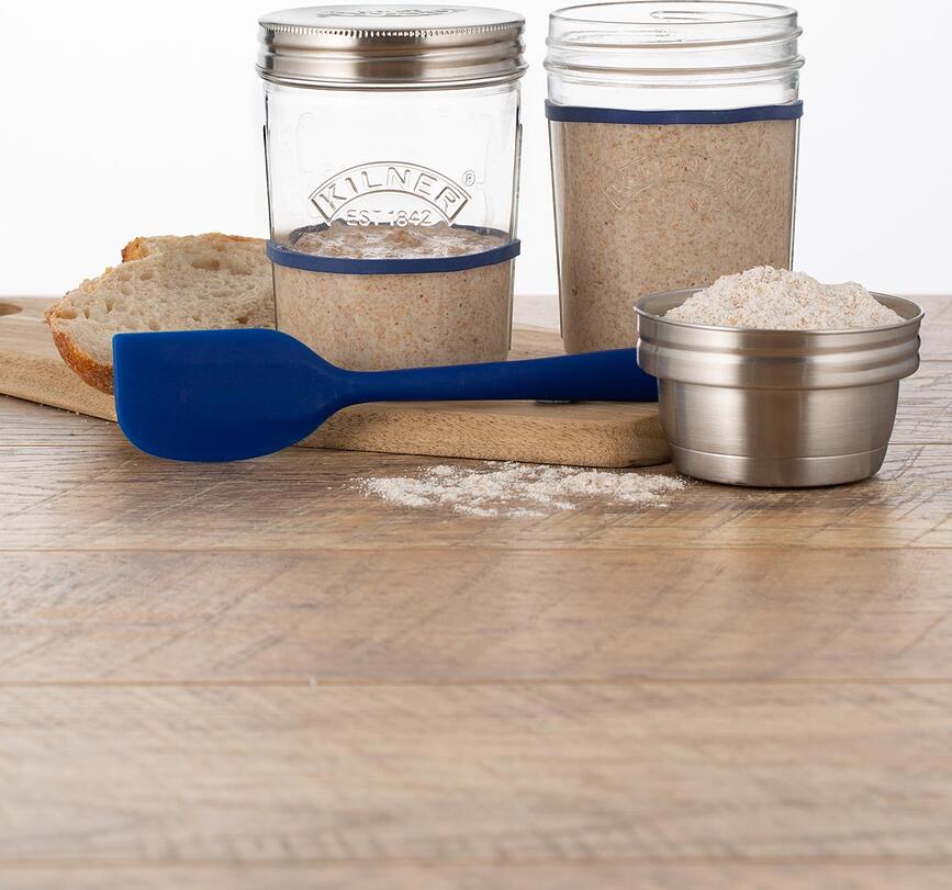 Kilner Kozarci za pripravo krušnega kvasa, 350 ml, s spatulo, 5-delni set
