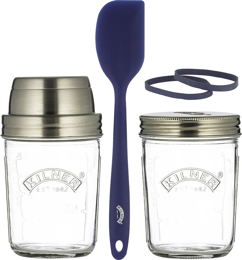 Kilner Kozarci za pripravo krušnega kvasa, 350 ml, s spatulo, 5-delni set