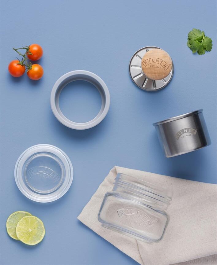 Kilner Kozarec za vlaganje, 500 ml, s tlačilko, 4-delni set