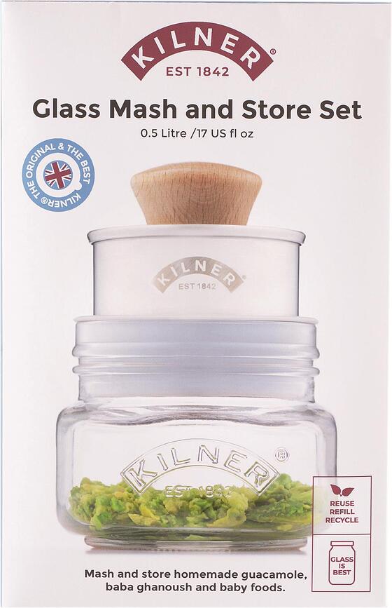 Kilner Kozarec za vlaganje, 500 ml, s tlačilko, 4-delni set