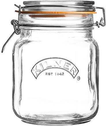 Square Clip Top Pot de conservation, 1 L