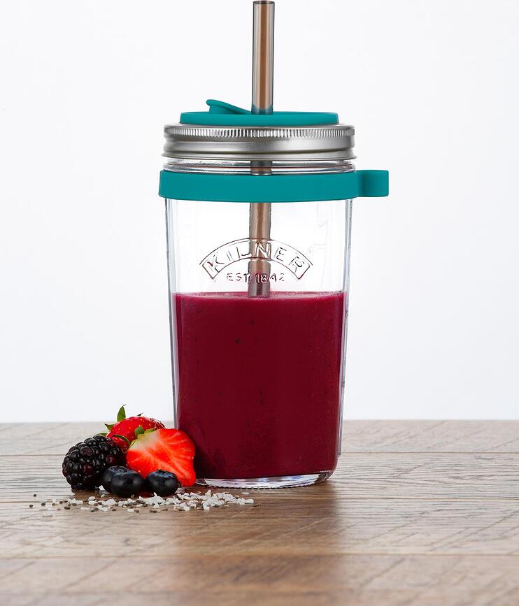 Tarro con pajita Kilner, 500 ml