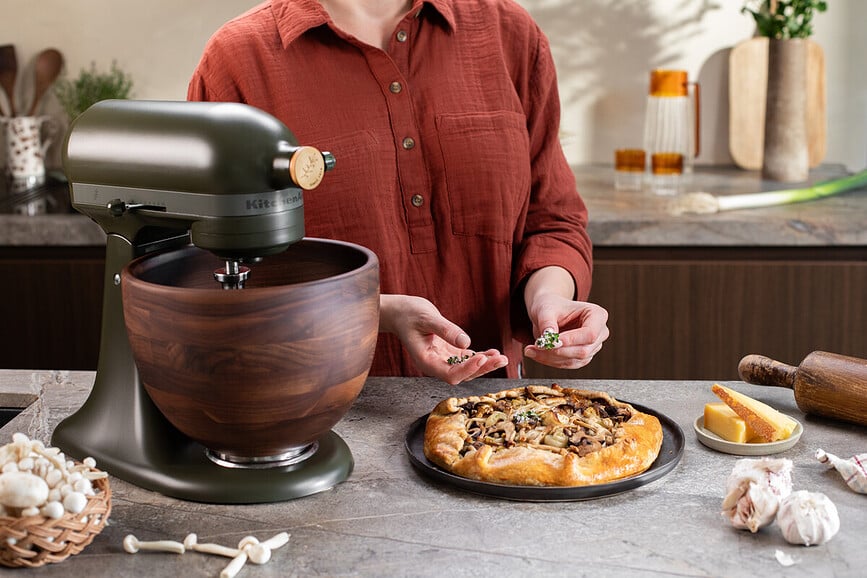 Batidora Amasadora Artisan 180 Evergreen, 4,7 L, con cuenco de madera