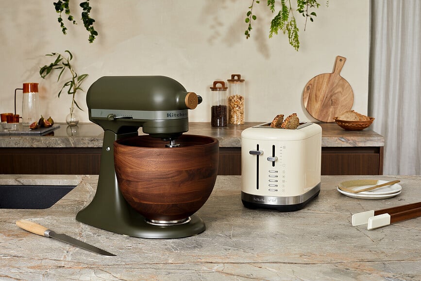 Batidora Amasadora Artisan 180 Evergreen, 4,7 L, con cuenco de madera