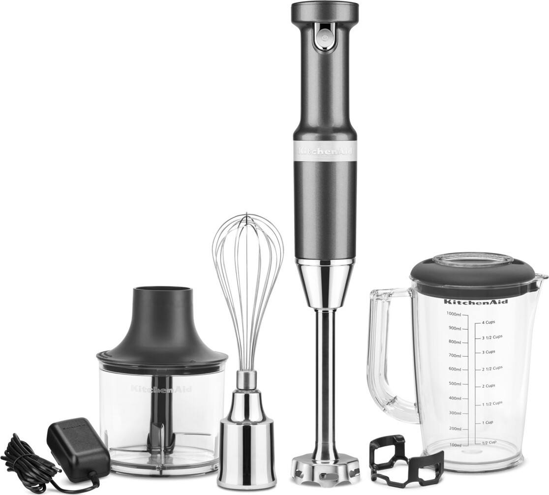 Blender ręczny bezprzewodowy Artisan srebrzystopopielaty z akcesoriami 4 el.