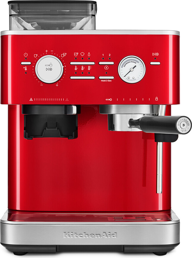 Cafetera semiautomática KitchenAid, rojo caramelo