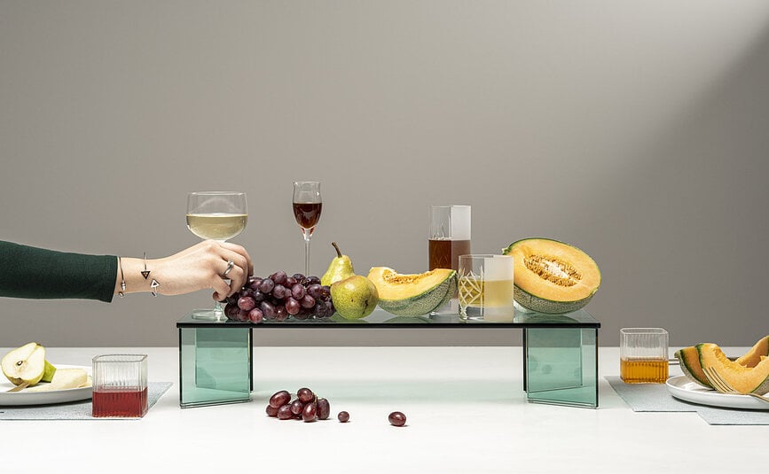 Buffet-Display Glass 60 x 20 cm, grün, Glas