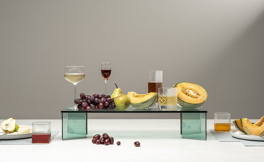 Glass büfé display 60 x 20 cm, zöld üveg