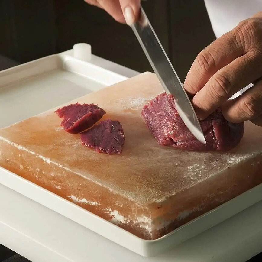 Placă de sare pentru grătar cu set de servire The Salt, 3 piese