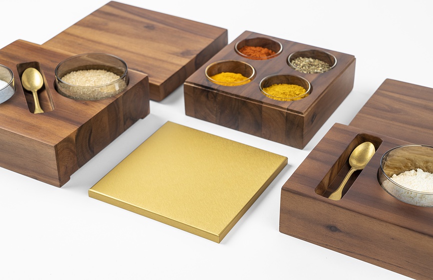 Yellow Box Kaasdozen hout, 2 st.