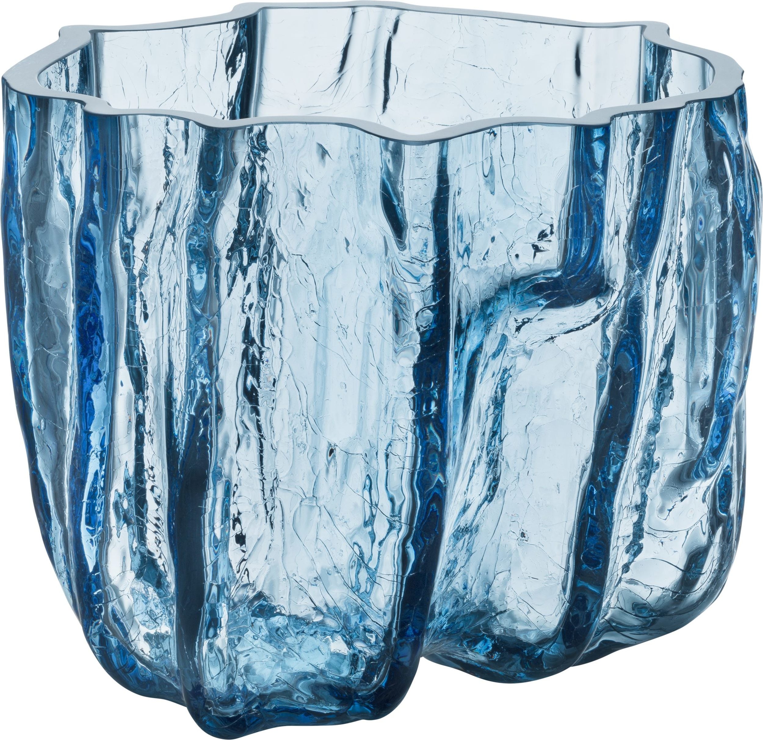 Glasvasen Crackle Circular Vase 17, 5 Cm