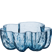 Crackle Schüssel 25 cm blau aus Glas
