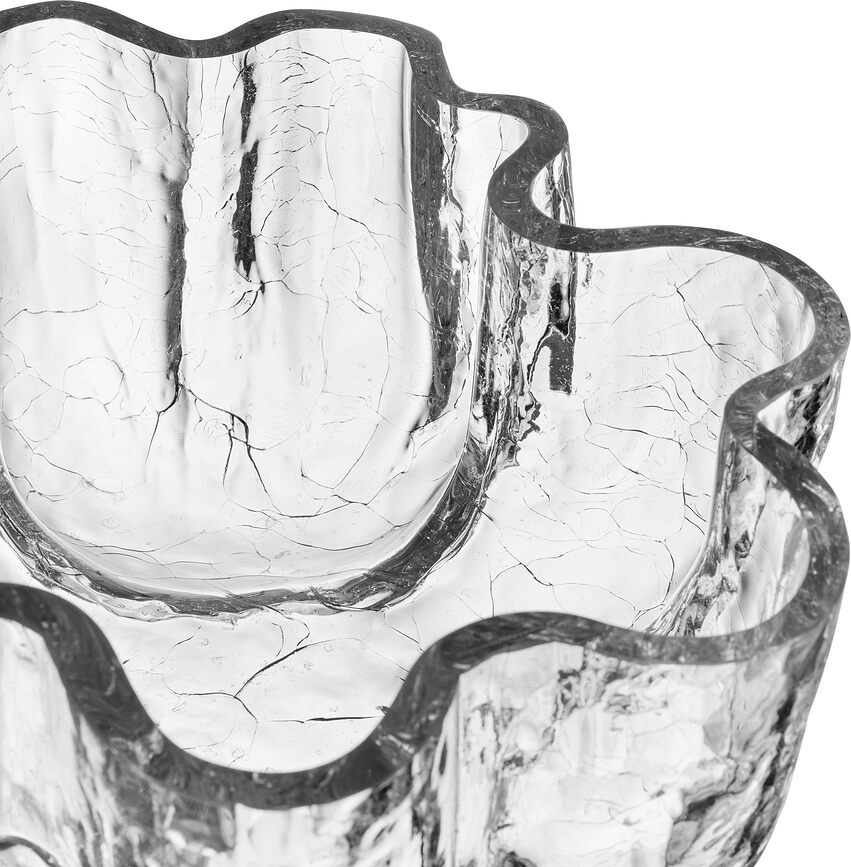 Crackle Skleda, 25 cm, prozorna, kristalna