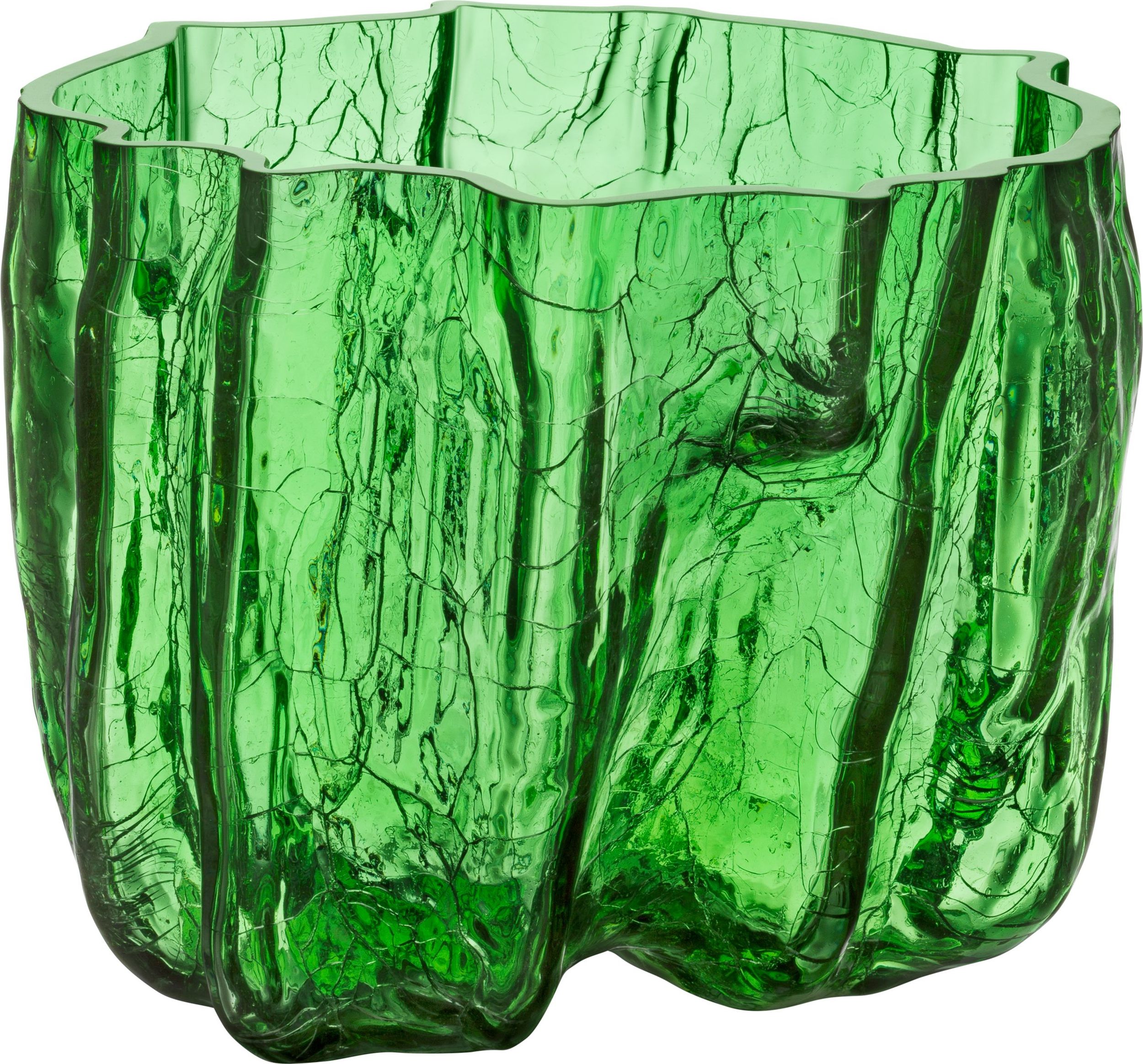 Crackle Vase 17,5 cm grün Kristall